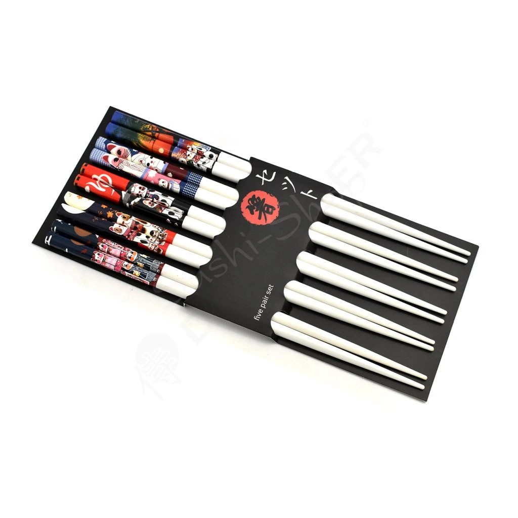 foto Sada j�deln�ch h�lek EDO Japan � motiv ko�ky a pandy (5 p�r�)